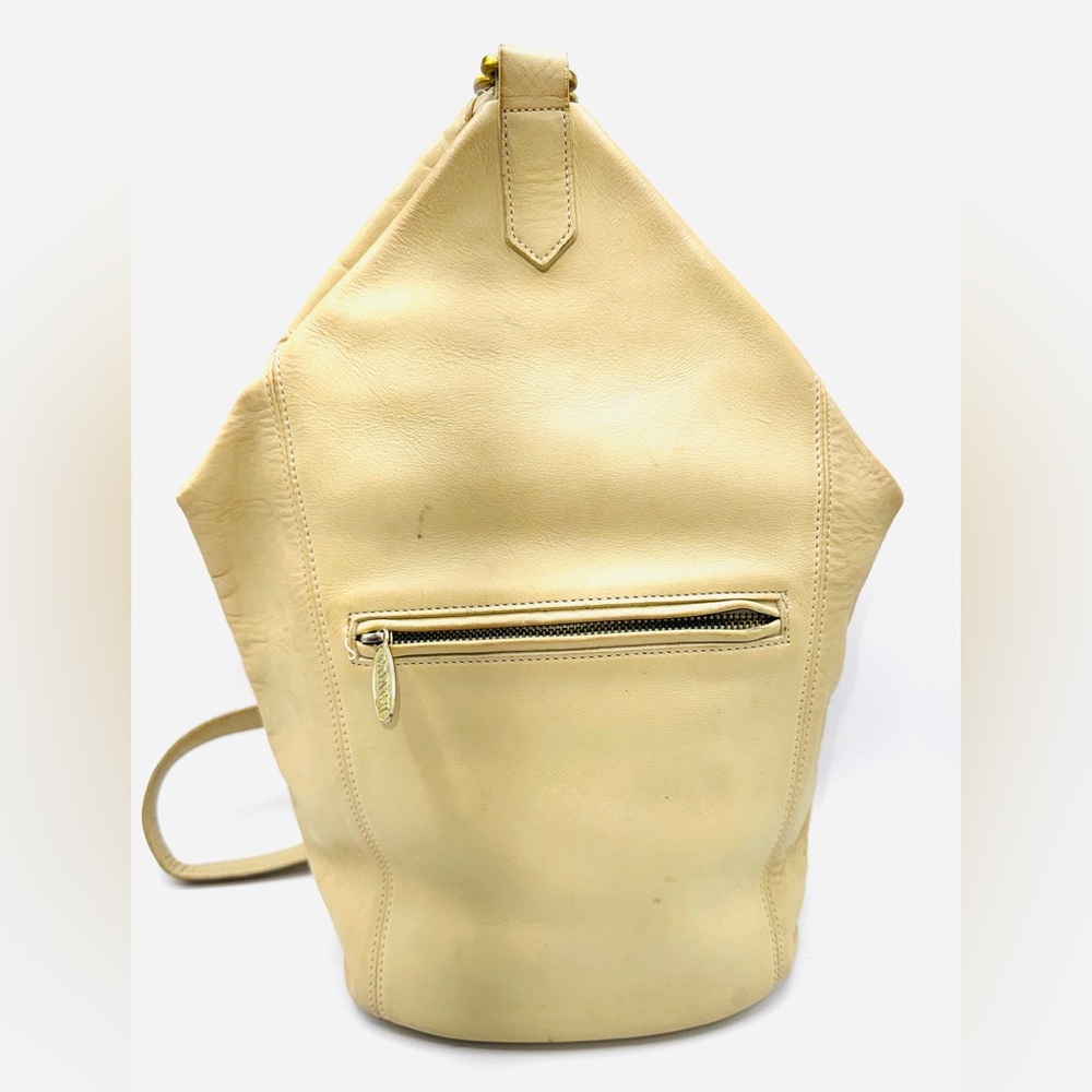 Vtg Coach Leatherware Natural Glove Tanned Sling Bag Ivory Backpack Purse 101-84
